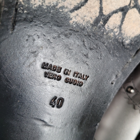 Jo Ghost Leather Made in Italy Brogue Pewter Dress Shoes Size 40 - Picture 12 of 12